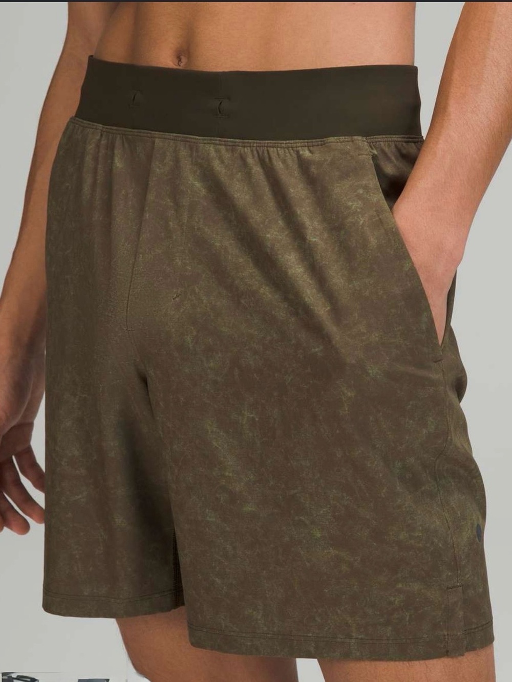 Lululemon T.H.E Linerless 9" Gravel Dust Dark Olive Shorts Size XL